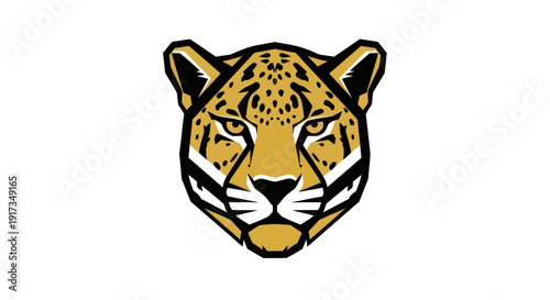 Jaguar head illustration on white background