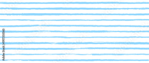 Light blue seamless watercolor stripes background. Summer pastel straight horizontal lines for fabric, textile, wrapping paper, banner, poster. Abstract strokes repeated pattern. Vector wallpaper