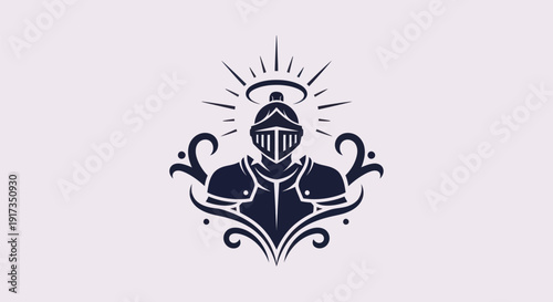 Knight armor with halo and decorative elements