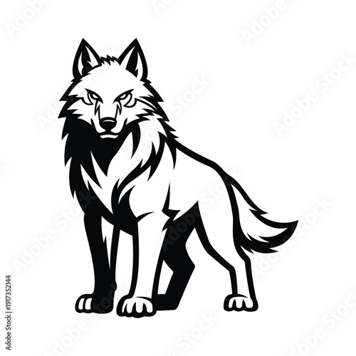 wolf mascot logo illustration vector design template modern style  eps 10
