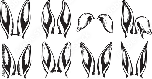 Ramadan black and white vector illustration with crescent moon and hanging stars. Calligraphy text design for Islamic holy month celebration.