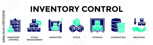 Inventory Control Banner Web Icon Vector Illustration Concept For Maintain Accurate Stock Levels Through Structured Inventory Control
