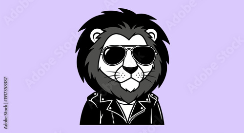 Lion wearing sunglasses illustration