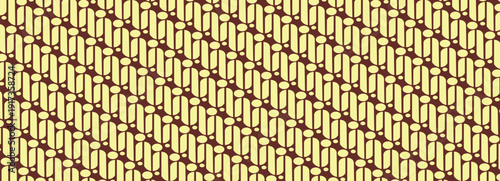 batik parang style illustration yellow brown color for