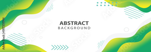 banner template with green and yellow gradient color design