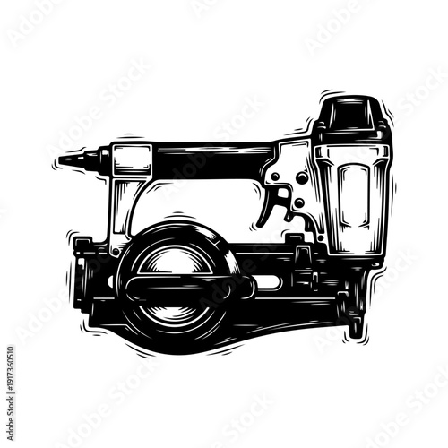Illustration of a Pneumatic Nail Gun.