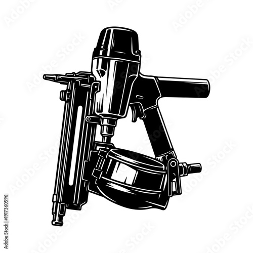 Illustration of a Pneumatic Nail Gun Tool.