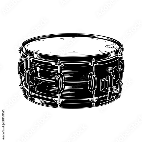 Vintage Snare Drum Illustration.
