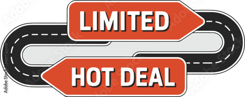 Limited Deal Offer Banner Promotion Road Illustration