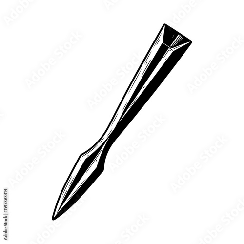 Vintage Spearhead Illustration.