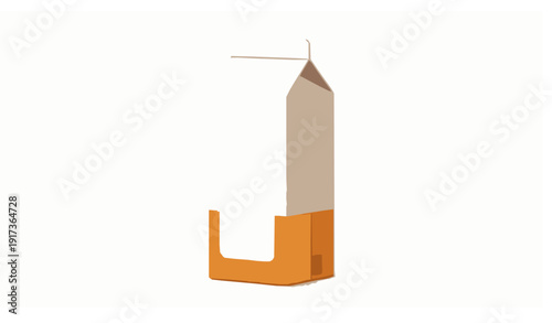 Orange juice carton mockup vector packaging template clean isolated design