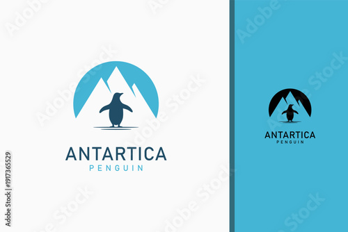 Antarctic penguin logo symbol icon design