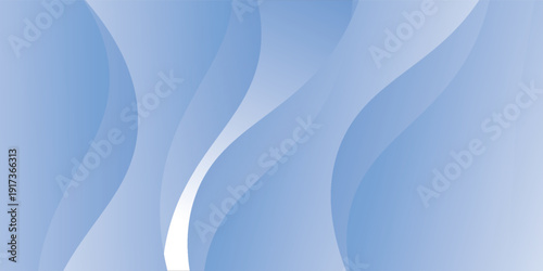 Abstract blue wave background with soft gradient layers and smooth flowing curves.Modern terendy design in vector illustration