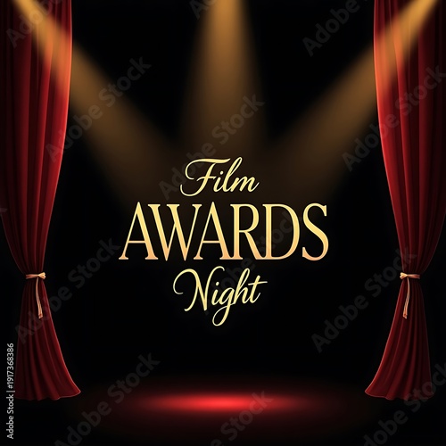 Glamorous stage setting for the annual film awards night celebration