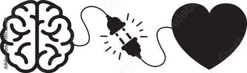 Brain Heart Connection Vector Plug Logic Concept
