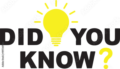 Did You Know Lightbulb Question Vector Info Text