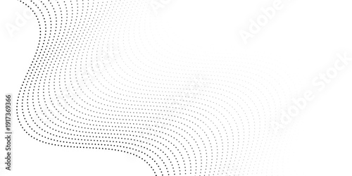 Flowing dots particles nice wave pattern halftone black gradient simple art good energy circle art