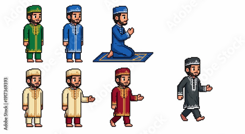 Muslim Men in Prayer.