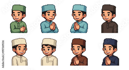 Muslim Boys in Prayer.