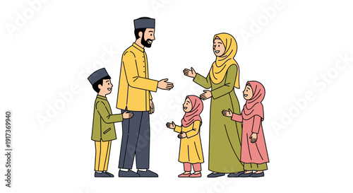 Wallpaper Mural Muslim Family Together. Torontodigital.ca