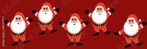 collection set of christmas santa claus poses