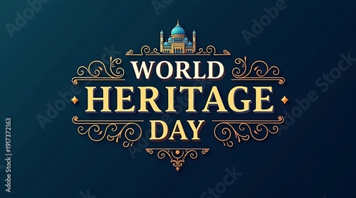 Celebrating world heritage day with a decorative and elegant design