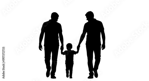 LGBTQ Family Holding Hands.