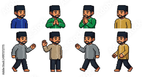 Muslim man cartoon character.