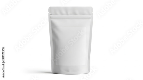 Elegant stand-up white pourable standup pouch packaging for food or beverage products