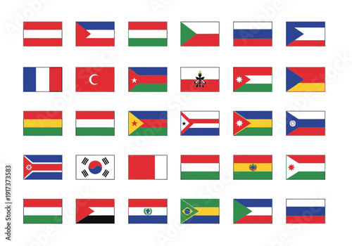 A grid of 35 rectangular national flags or similar emblems in five rows Free Download A grid of 35 rectangular national flags or similar emblems in five rows - GFXLoad