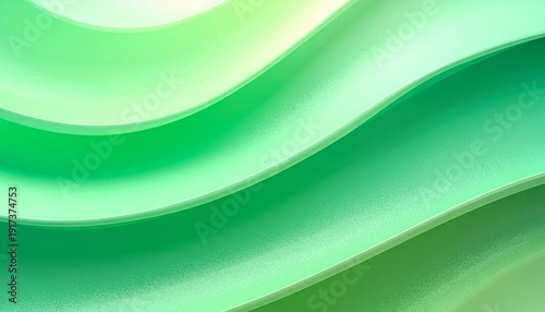 Layered Green Waves Abstract Background