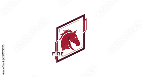 A red Fire Horse zodiac logo illustration with a horse head in a gold and red design, symbolizing the Chinese New Year, against a clean white background.
