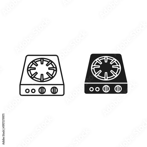 Stove tops with dials for cooking Vector