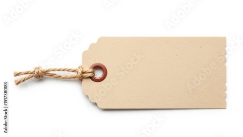 Elegant kraft paper tag with twine string for packaging and gift labeling applications