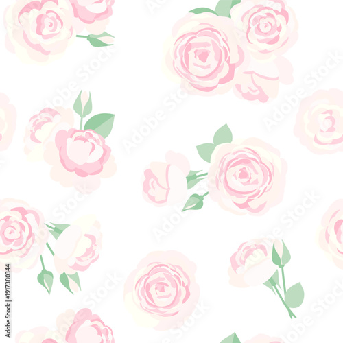 ピンクのバラのレトロなシームレスパターン