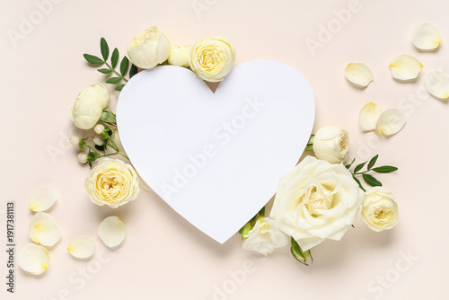 Paper heart with beautiful ...