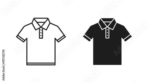 A black and a white polo shirt Vector
