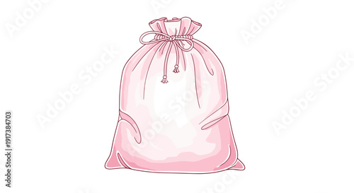 Pink laundry pouch with drawstring closure isolated against a white background, featuring a clean and minimalist design
