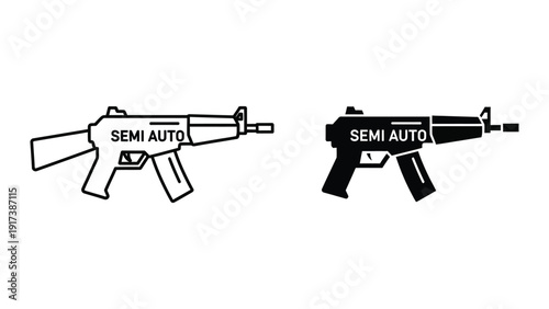 Semi-automatic rifle vector illustration