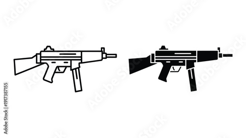 AK-47 assault rifle icon set