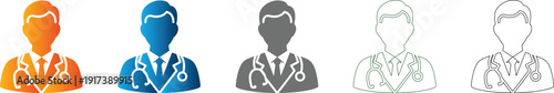 Fotografie Doctor Icon from Professional Medical Healthcare Icon Set in Simple Flat Design