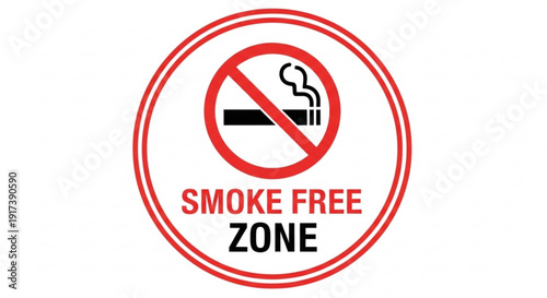 Smoke free zone sign with prohibited cigarette symbol on white background Free Download Smoke free zone sign with prohibited cigarette symbol on white background - GFXLoad