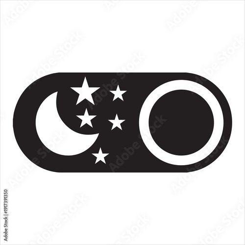 Interface button changing between dark night theme with moon and light day theme with sun