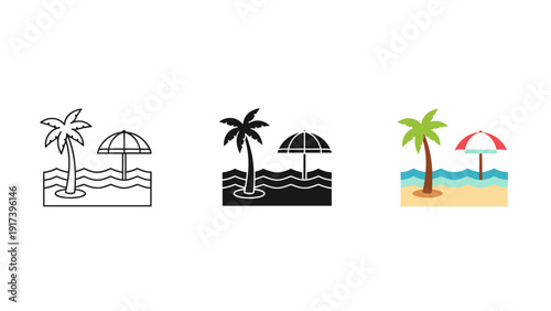 tropical island with palm trees