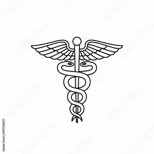 Medical Caduceus Symbol Outline