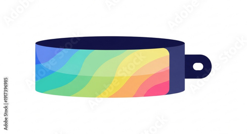Colorful rainbow smartwatch band on white background wearable technology accessory with vibrant gradient design