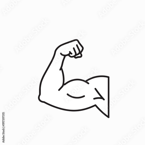 Line Art Bicep Flex Icon