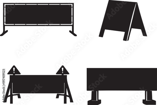 Set of black and white chairs and piano keys in simple vector illustration style suitable for interior furniture and music design