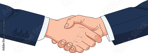 Close Up Business Handshake Between Two Professionals in Suits Representing Successful Partnership, Formal Agreement, Corporate Deal, Trust, Contract Signing, and Professional Collaboration