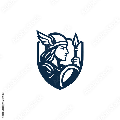 Modern Valkyrie Goddess Logo